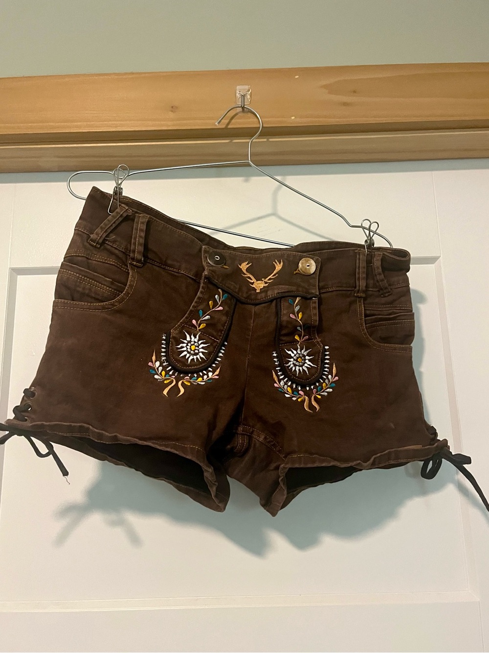 Allays women’s Lederhosen shorts made in Nepal cotton festival bohemian